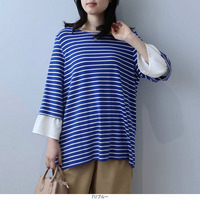 キャンディースリーブ ボーダー カットソー LL/3L/4L/5L leswelレスウェル