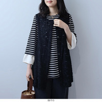 【タイムセール】レース カットジャガード ジレ ベスト LL/3L/4L/5L leswelレスウェル