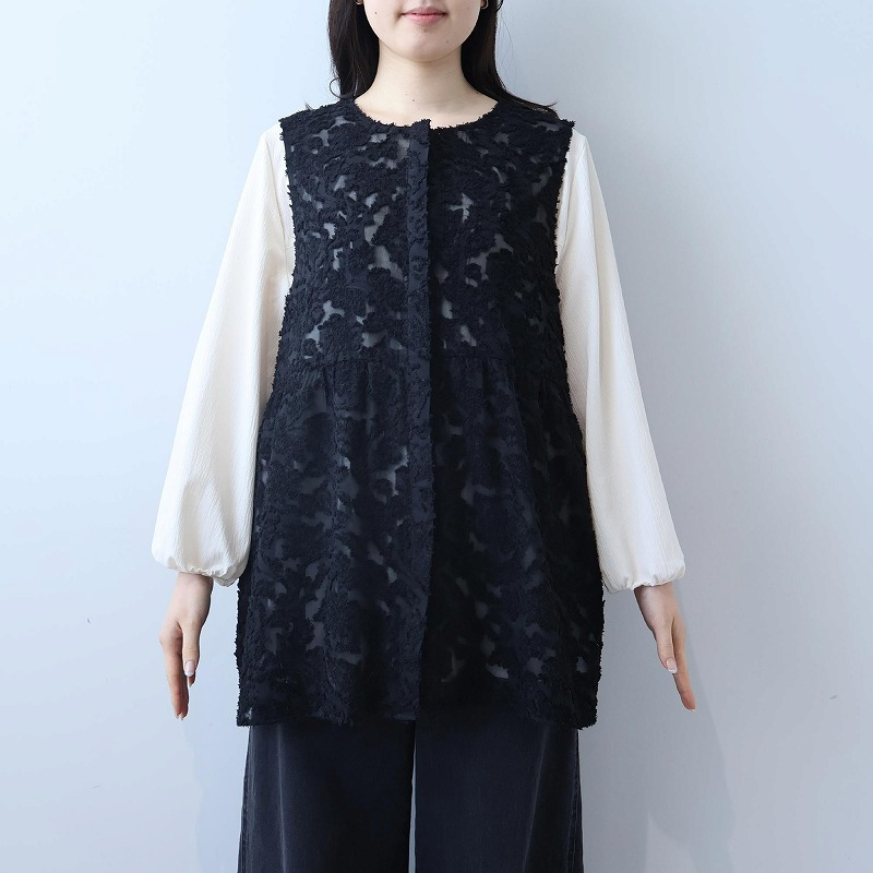 レース カットジャガード ジレ ベスト LL/3L/4L/5L leswelレスウェル10
