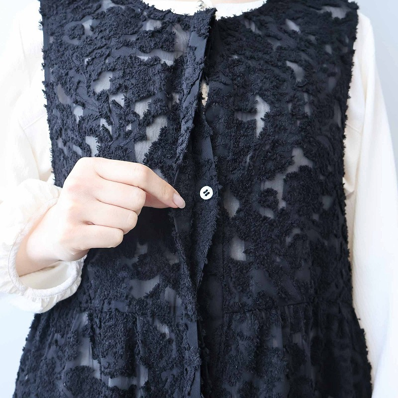 レース カットジャガード ジレ ベスト LL/3L/4L/5L leswelレスウェル13