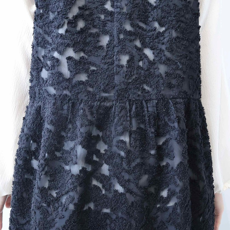 レース カットジャガード ジレ ベスト LL/3L/4L/5L leswelレスウェル14