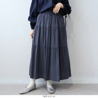 【タイムセール】ワッシャー ティアードスカート LL/3L/4L/5L