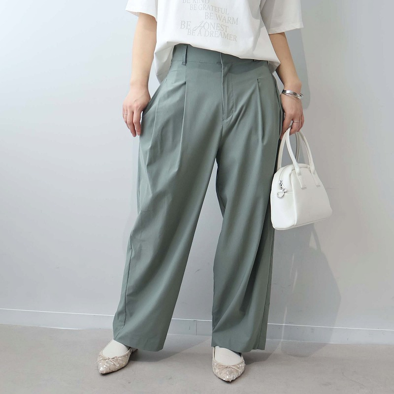 サイドタック ストレッチ ワイドパンツ LL/3L/4L/5L  leswel レスウェル