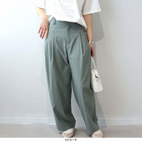 サイドタック ストレッチ ワイドパンツ LL/3L/4L/5L  leswel レスウェル