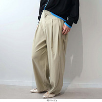 サイドタック ストレッチ ワイドパンツ LL/3L/4L/5L  leswel レスウェル