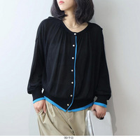 【タイムセール】【接触冷感/UVカット】シャイニー天竺レイヤードライクギャザーカーディガン LL/3L/4L/5L leswel レスウェル