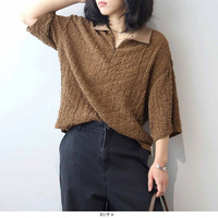 ポコポコシャーリングニット ポロシャツ LL/3L/4L/5L leswelレスウェル