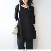 【タイムセール】【WEB/一部店舗限定】ティアード チュニックブラウス LL/3L/4L/5L leswelレスウェル