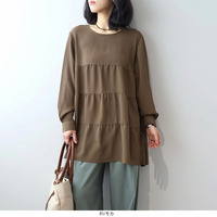 【WEB/一部店舗限定】ティアード チュニックブラウス LL/3L/4L/5L leswelレスウェル