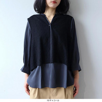 【タイムセール】【WEB/一部店舗限定】レースレイヤード ブラウス LL/3L/4L/5L leswelレスウェル