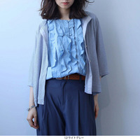 【速乾】メッシュ カーディガン LL/3L/4L/5L leswelレスウェル