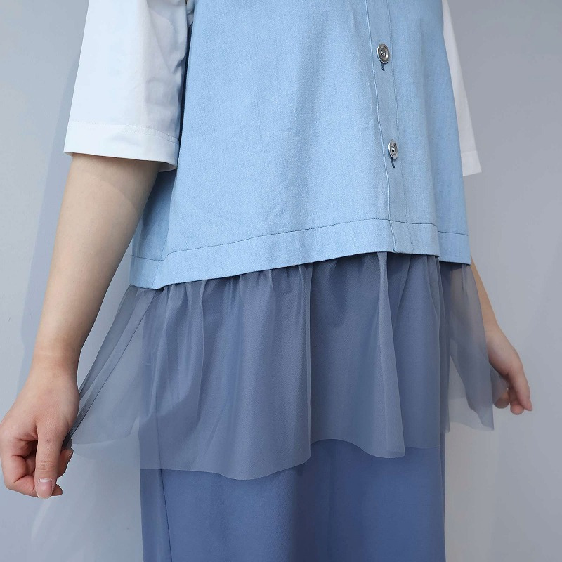 【接触冷感】ビスチェ風ドッキングワンピース LL/3L/4L/5L leswelレスウェル14