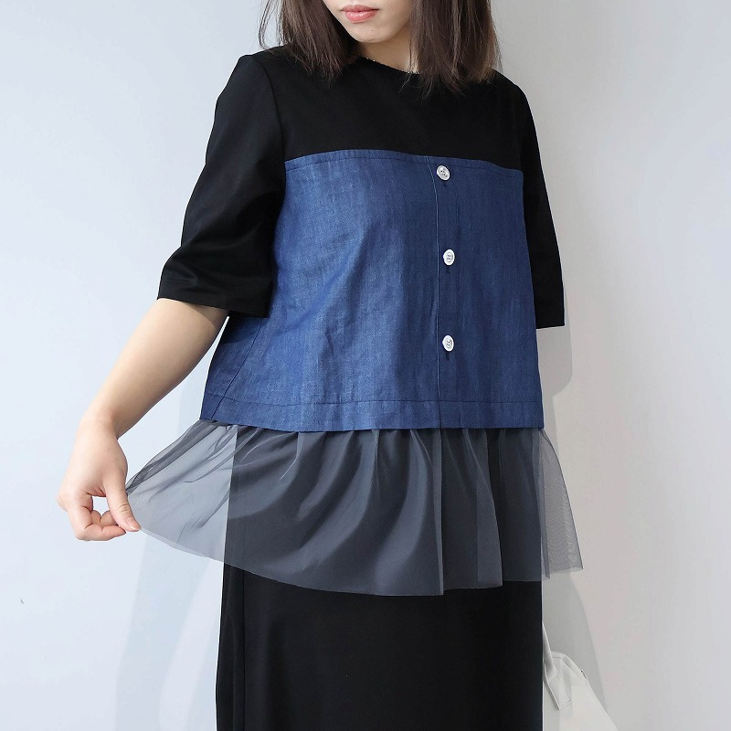 【接触冷感】ビスチェ風ドッキングワンピース LL/3L/4L/5L leswelレスウェル5