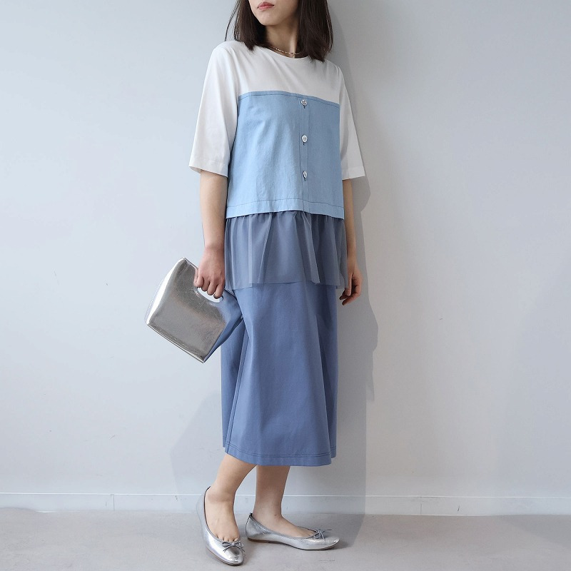 【接触冷感】ビスチェ風ドッキングワンピース LL/3L/4L/5L leswelレスウェル6