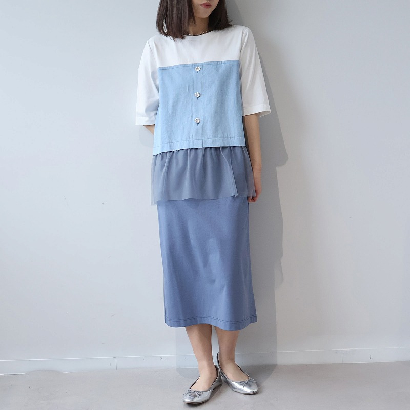 【接触冷感】ビスチェ風ドッキングワンピース LL/3L/4L/5L leswelレスウェル8