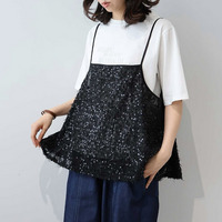 【WEB/一部店舗限定】フェザースパンコールキャミソール ブラウス LL/3L/4L/5L leswelレスウェル