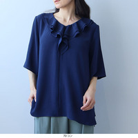 【WEB/一部店舗限定】ラッフルフリルブラウス LL/3L/4L/5L leswelレスウェル