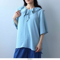 【WEB/一部店舗限定】ラッフルフリルブラウス LL/3L/4L/5L leswelレスウェル