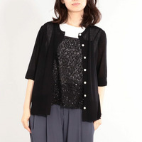 【接触冷感/UVカット】ハイゲージ ハーフスリーブ カーディガン  LL/3L/4L/5L leswelレスウェル