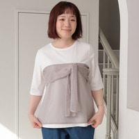 【接触冷感】シルケット天竺 メッシュ ドッキングTシャツ LL/3L/4L/5L leswelレスウェル