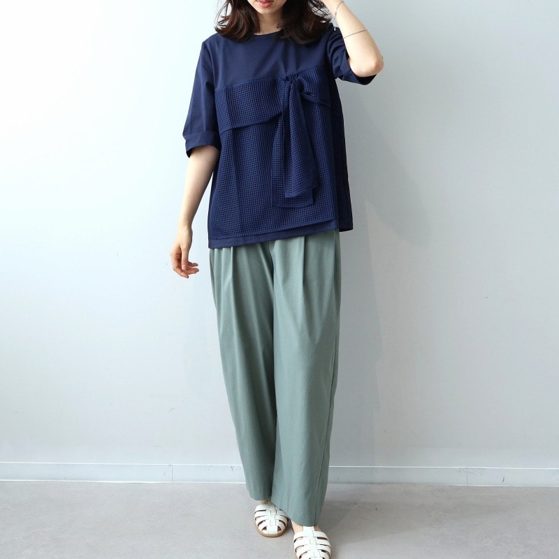 【接触冷感】シルケット天竺 メッシュ ドッキングTシャツ LL/3L/4L/5L leswelレスウェル15