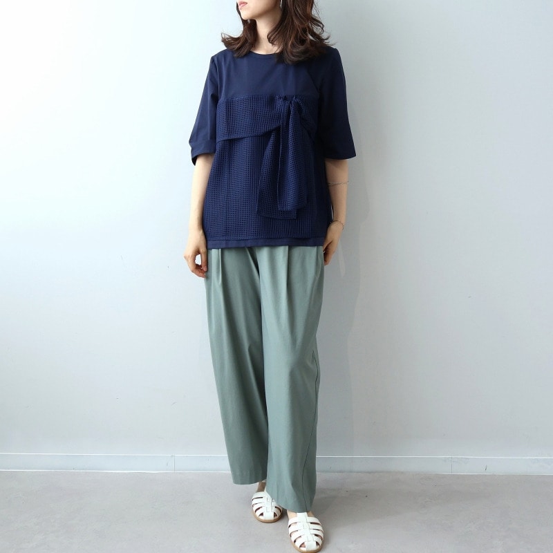 【接触冷感】シルケット天竺 メッシュ ドッキングTシャツ LL/3L/4L/5L leswelレスウェル16