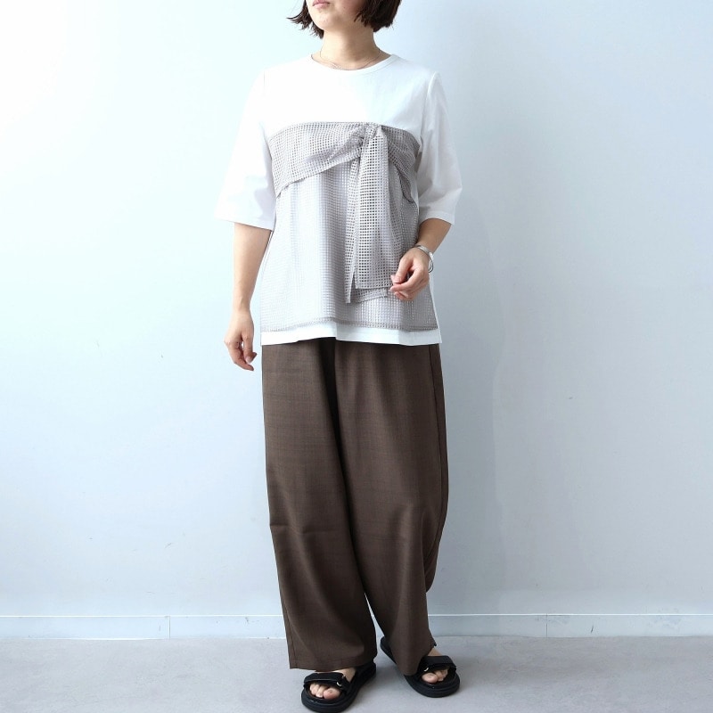 【接触冷感】シルケット天竺 メッシュ ドッキングTシャツ LL/3L/4L/5L leswelレスウェル4
