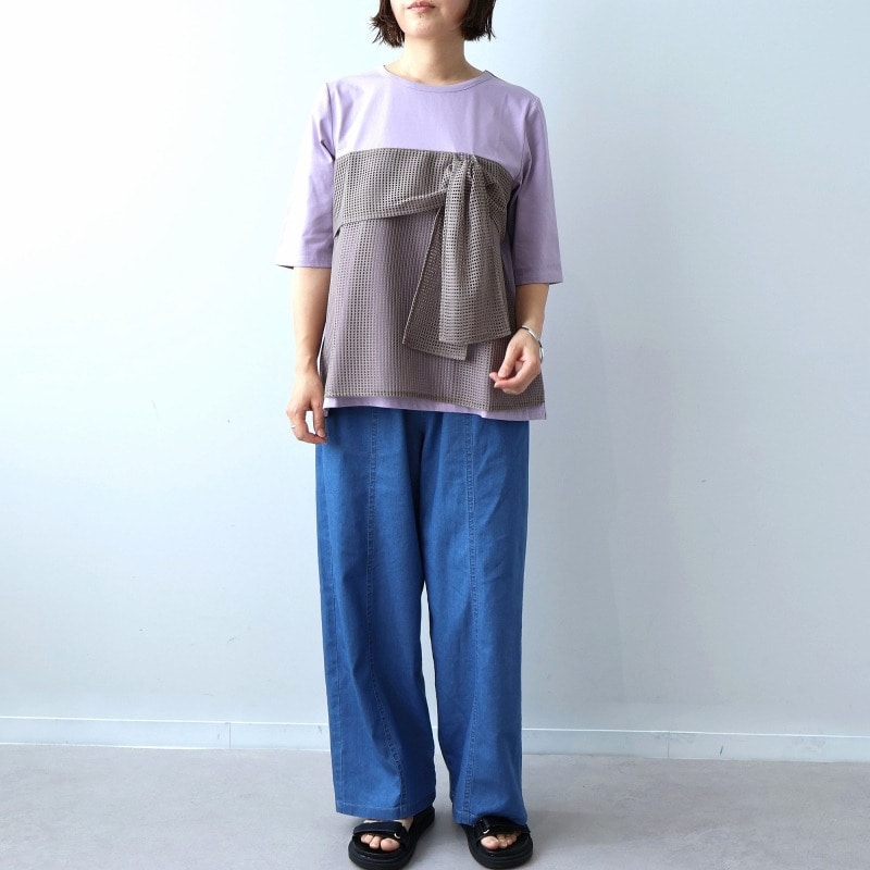 【接触冷感】シルケット天竺 メッシュ ドッキングTシャツ LL/3L/4L/5L leswelレスウェル8