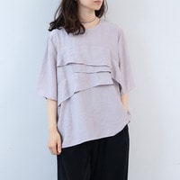 【接触冷感】ワッシャープリーツ フリル ブラウス LL/3L/4L/5L leswelレスウェル