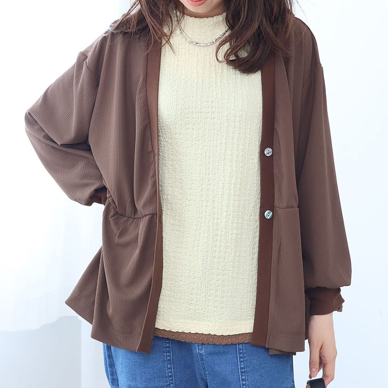 ミニテレコブラウス カーディガンLL/3L/4L/5L leswelレスウェル12