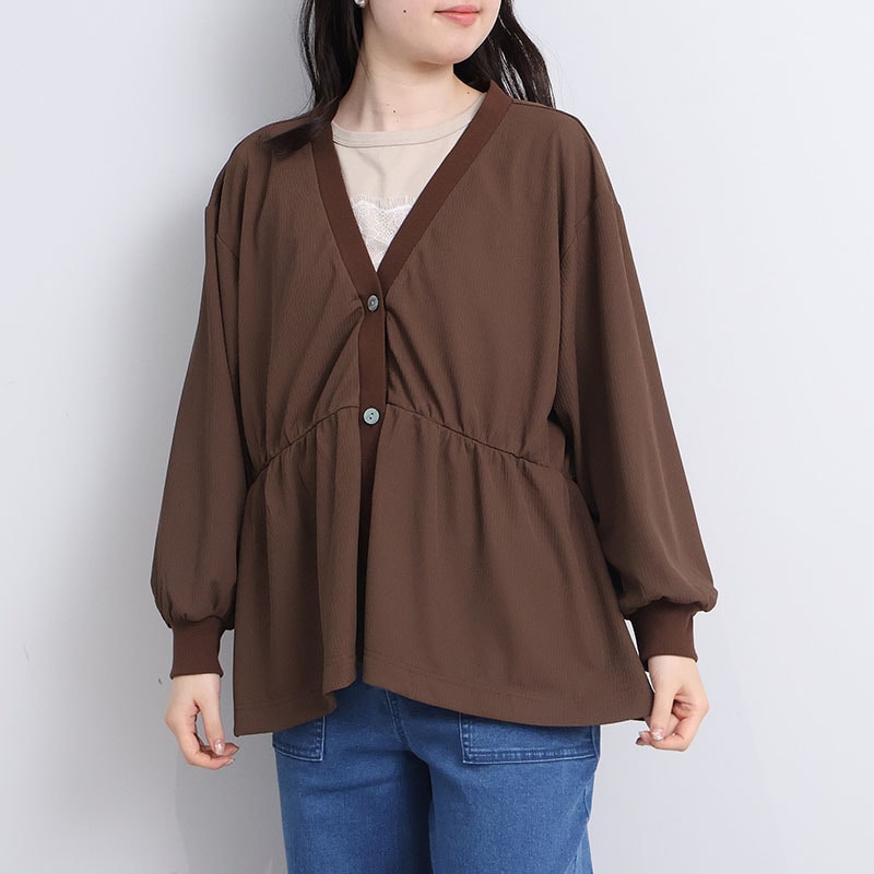 ミニテレコブラウス カーディガンLL/3L/4L/5L leswelレスウェル15