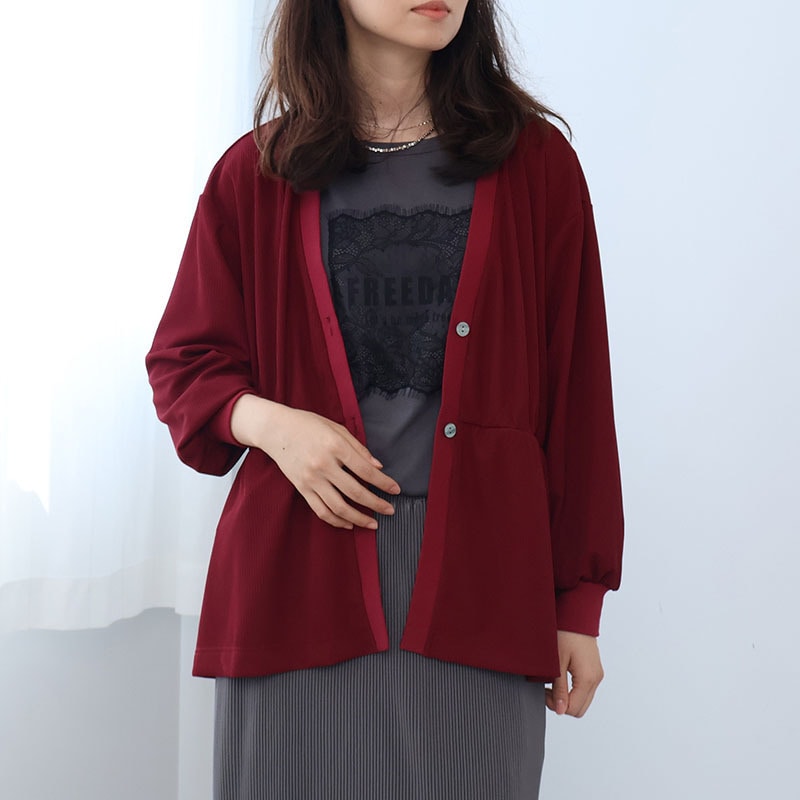 ミニテレコブラウス カーディガンLL/3L/4L/5L leswelレスウェル6