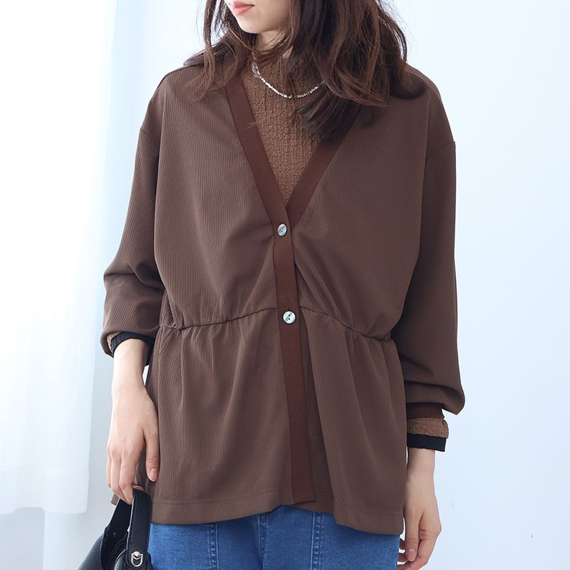 ミニテレコブラウス カーディガンLL/3L/4L/5L leswelレスウェル1