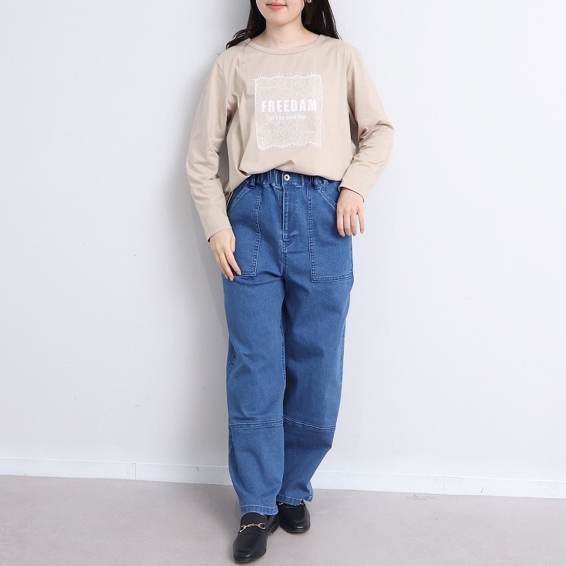 ベイカーデニムワイドパンツLL/3L/4L/5L leswelレスウェル11