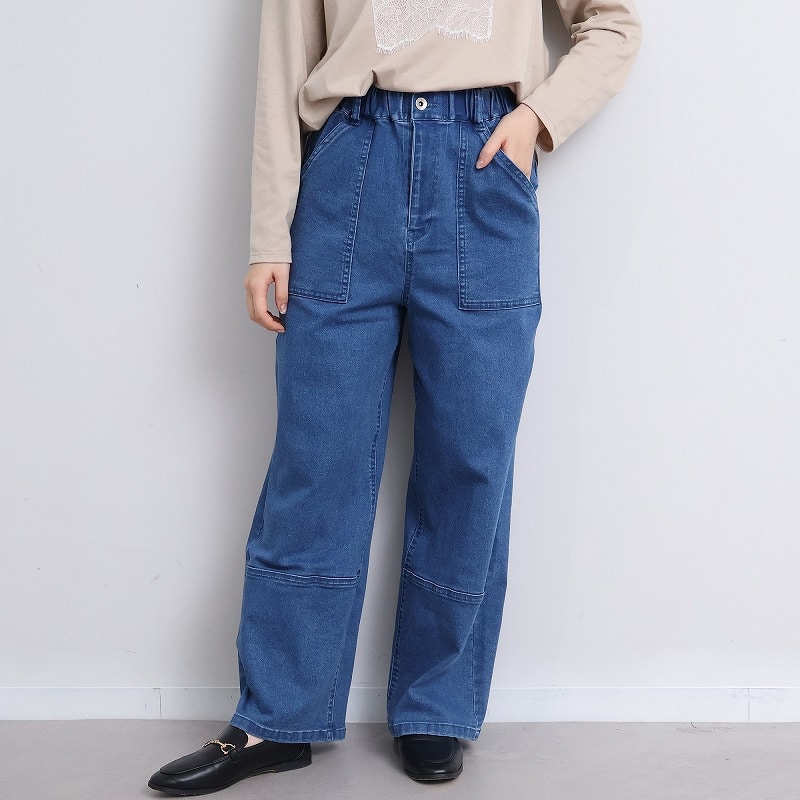 ベイカーデニムワイドパンツLL/3L/4L/5L leswelレスウェル12