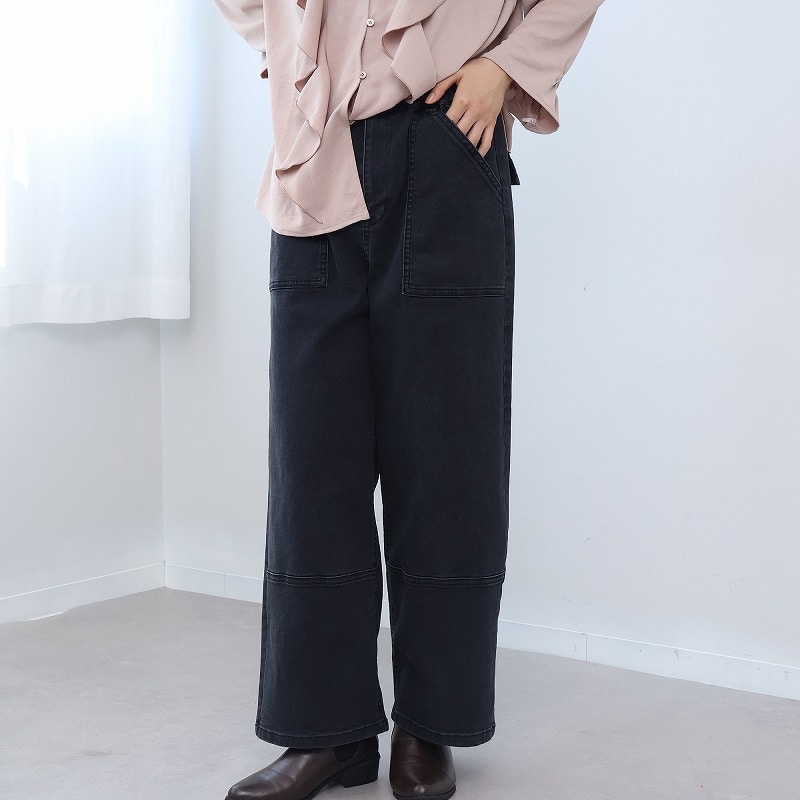 ベイカーデニムワイドパンツLL/3L/4L/5L leswelレスウェル6
