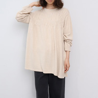 【WEB限定】シャーリングニットチュニックLL/3L/4L/5L leswelレスウェル