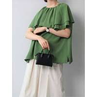 フリルカラー ギャザー ブラウス / 大きいサイズ  レスウェル