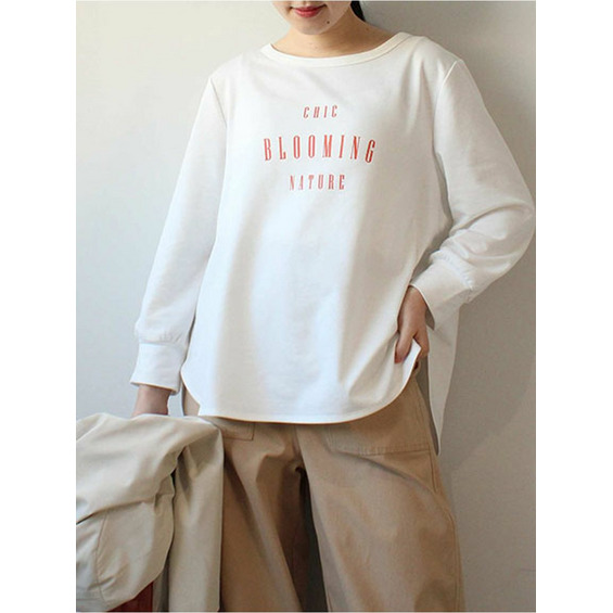 【タイムセール】ミニ裏毛 プリントTシャツカットソー　大きいサイズレディース【アリノマ/Alinoma】