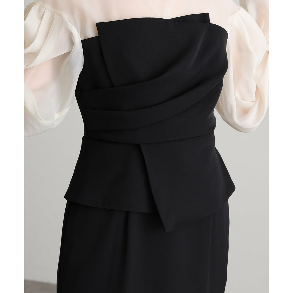 【結婚式・パーティードレス】ドレープビスチェドレス26