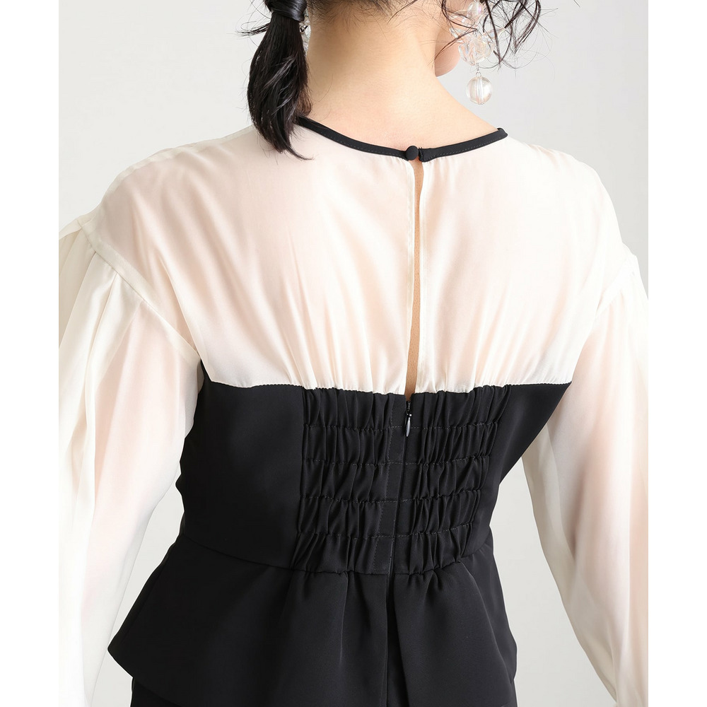 【結婚式・パーティードレス】ドレープビスチェドレス28