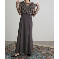 【結婚式・パーティードレス】3点セットフリルボレロドレス