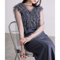 【結婚式・パーティードレス】3点セットフリルボレロドレス