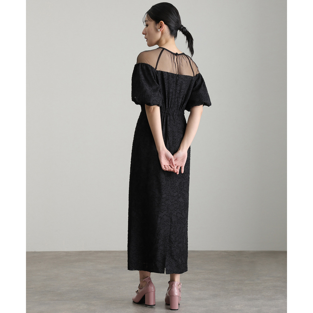 【結婚式・パーティードレス】ジャガードレースオフショルドレス3