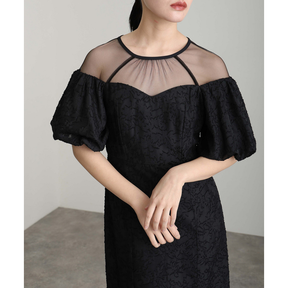 【結婚式・パーティードレス】ジャガードレースオフショルドレス6