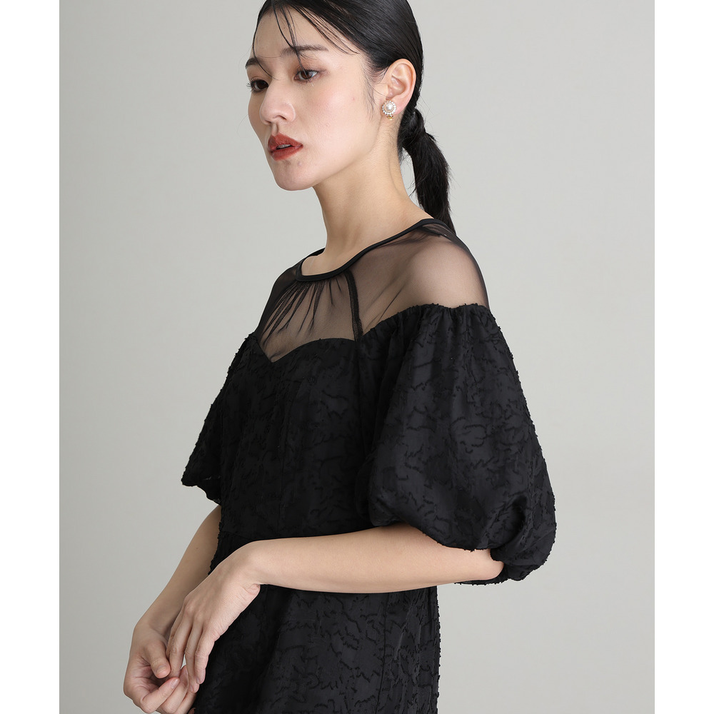 【結婚式・パーティードレス】ジャガードレースオフショルドレス7