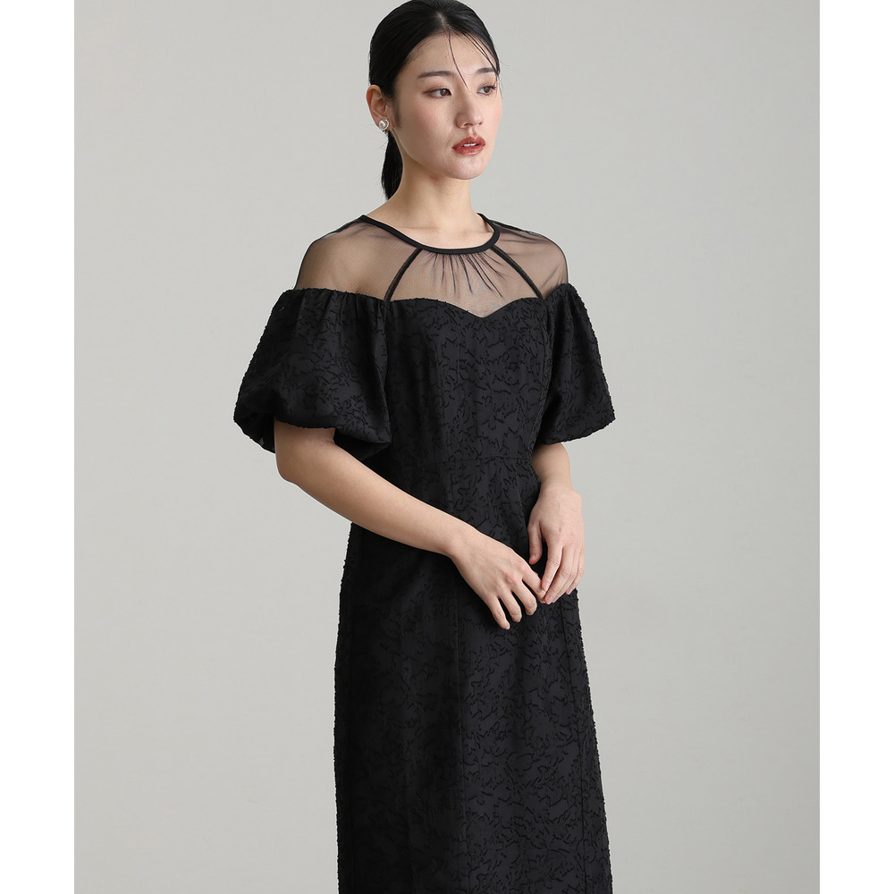 【結婚式・パーティードレス】ジャガードレースオフショルドレス8