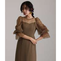 【結婚式・パーティードレス】チュールオフショルダードレス