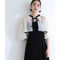 パール付きチュールボレロ×キャミワンピース