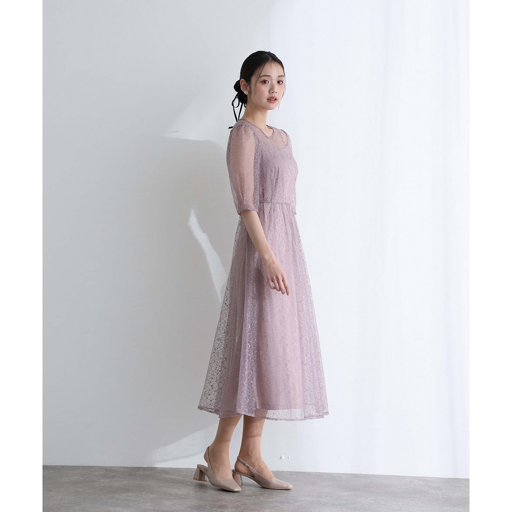 ラメレースバックリボン2点セットドレス12